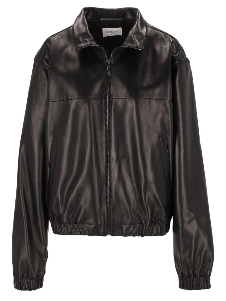 Saint Laurent Cassandre Lambskin Jacket Giacche - Nero | ff78dd0a4f45ef6aa9b646e7e46ca0785eb10f6f