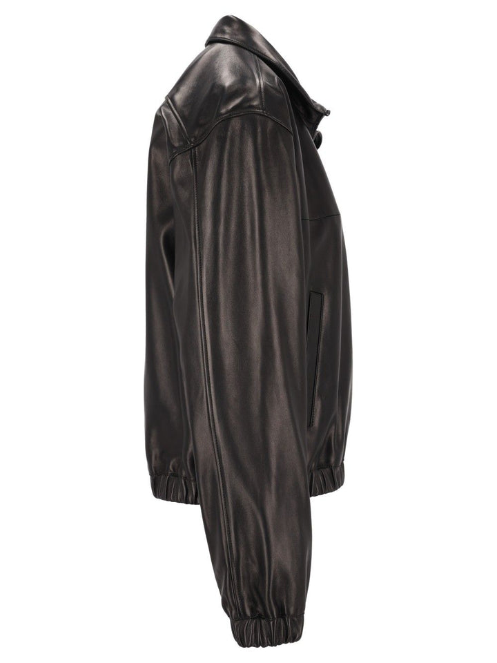 Saint Laurent Cassandre Lambskin Jacket Giacche - Nero | d2999e289af6f48132c75642bc8784dc62758cad