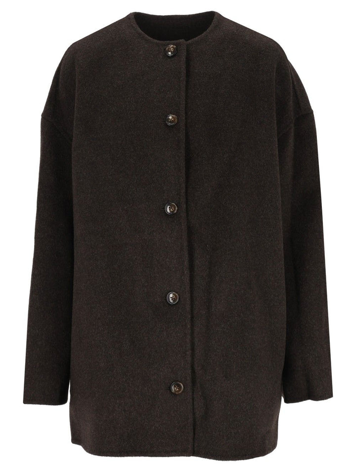 Loulou De Saison Dunne Oval Short Coat Coats - Marrone | 8de6326a8a8a65452fd5c7df0821325231b4b7e1
