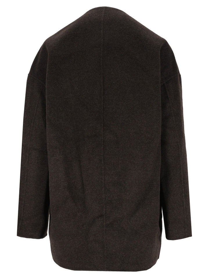 Loulou De Saison Dunne Oval Short Coat Coats - Marrone | a739f5c59c034801852db152d795d5436afdd36f