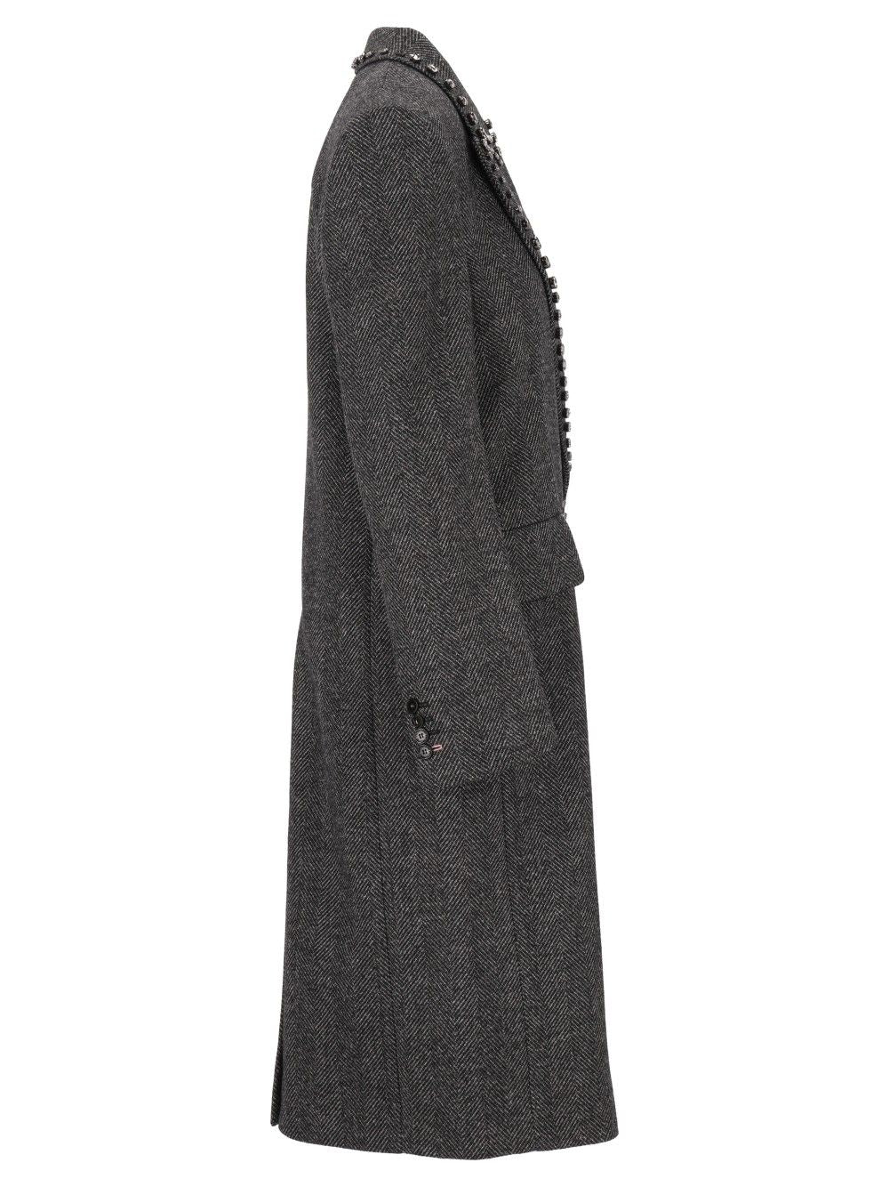 Stella Mccartney Embellished Coat Coats - Grey | dfcf8717b9b3da7ecbc0331c19faed875a79d950
