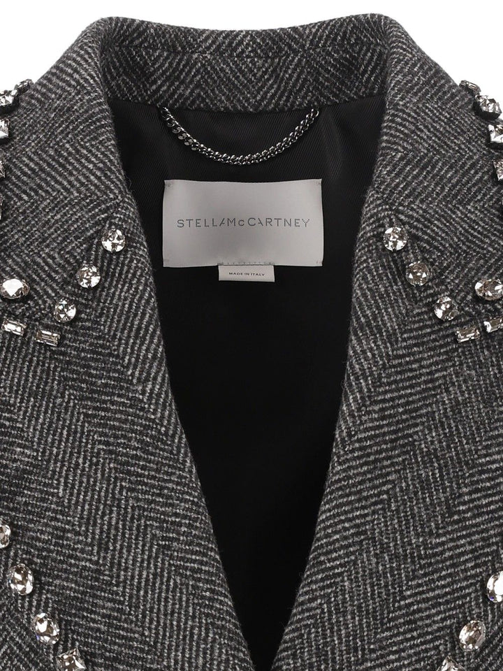 Stella Mccartney Embellished Coat Coats - Grey | 96c5b91b22ff96798f602f432ca0113bc53061ea