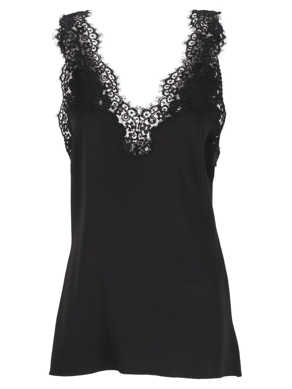 Stella Mccartney Top With Lace Details Top - Nero | 37d839b2e87f3e0a9718d60922dee02d992dd83f