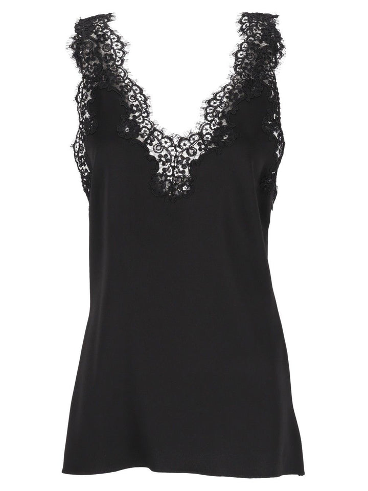 Stella Mccartney Top With Lace Details Top - Nero | 37d839b2e87f3e0a9718d60922dee02d992dd83f
