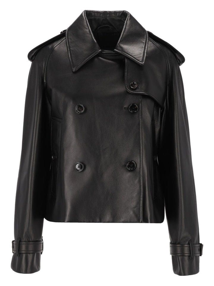 Burberry Mayfair Cropped Leather Trench Jacket Giacche - Nero | 27922c4332008e2b69cc8b699b5c47fa7204ed61