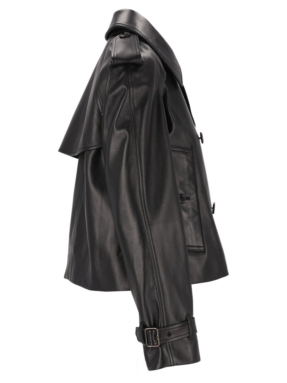 Burberry Mayfair Cropped Leather Trench Jacket Giacche - Nero | 7dd7a0039736ee6781e548d42bd5f787fdd4d01f
