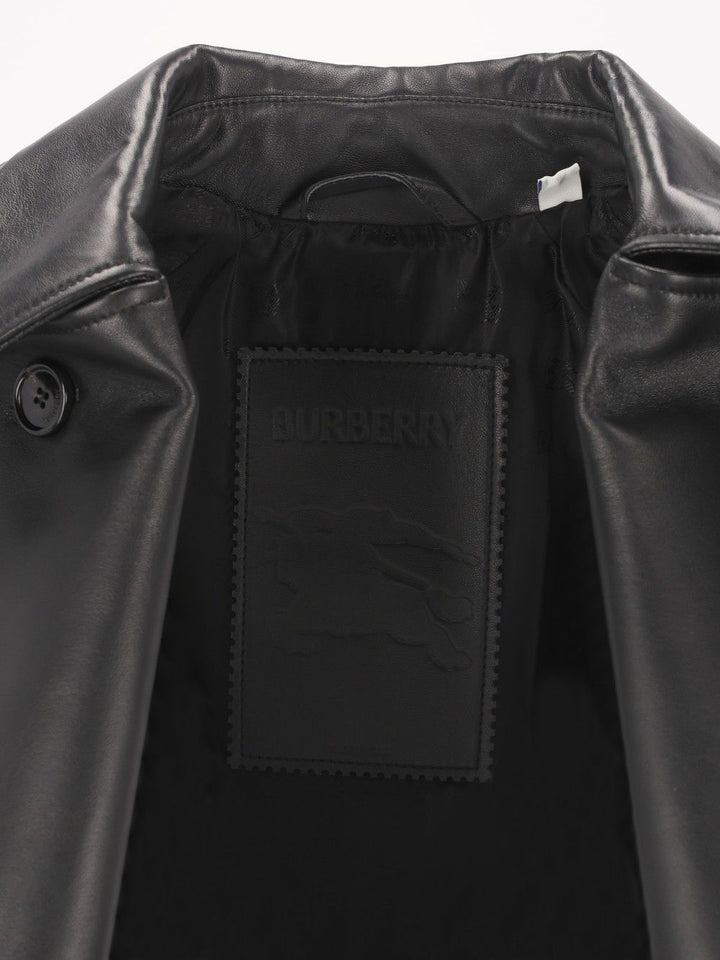 Burberry Mayfair Cropped Leather Trench Jacket Giacche - Nero | 9c928b3202d01410c55ddb31e0fa024f0b718711