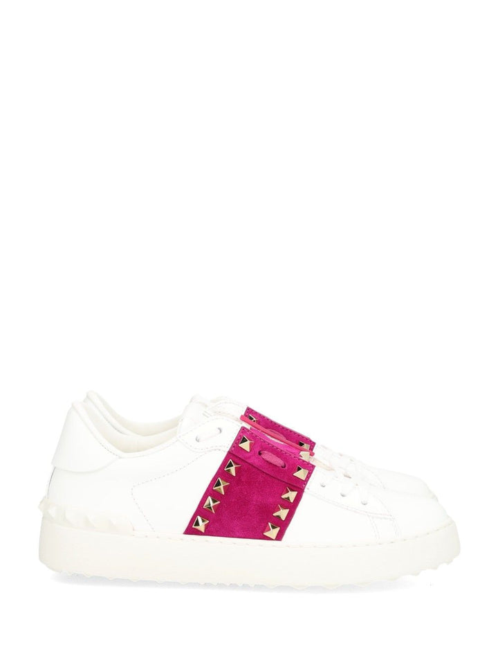 Valentino Garavani Rockstud Untitled Leather Sneakers - Bianco | 47de0c19a85ba6a56ad48e23fca89596494d7119