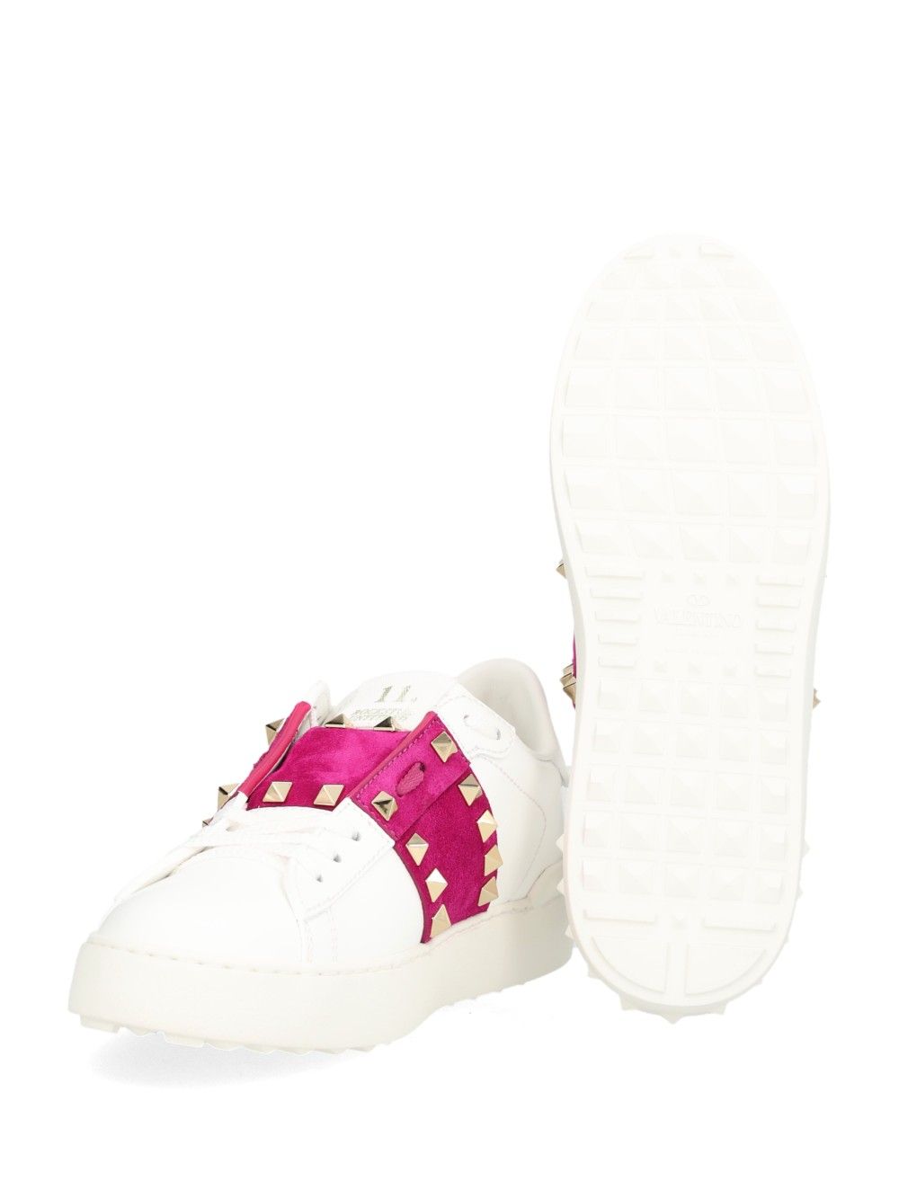Valentino Garavani Rockstud Untitled Leather Sneakers - Bianco | ee48624067fa5480242f8006f7efe57f88d0ba60
