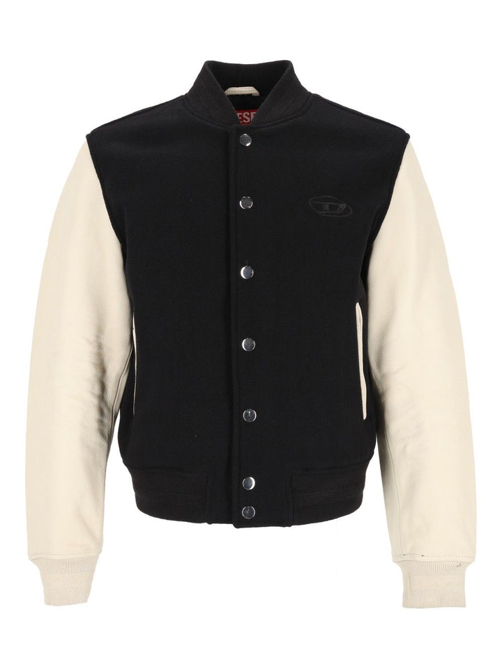 Diesel Wool And Leather Blend Bomber Jacket Giacche - Multicolor | 4e3268638b1976dd355dd996ba45d0012bbaa899