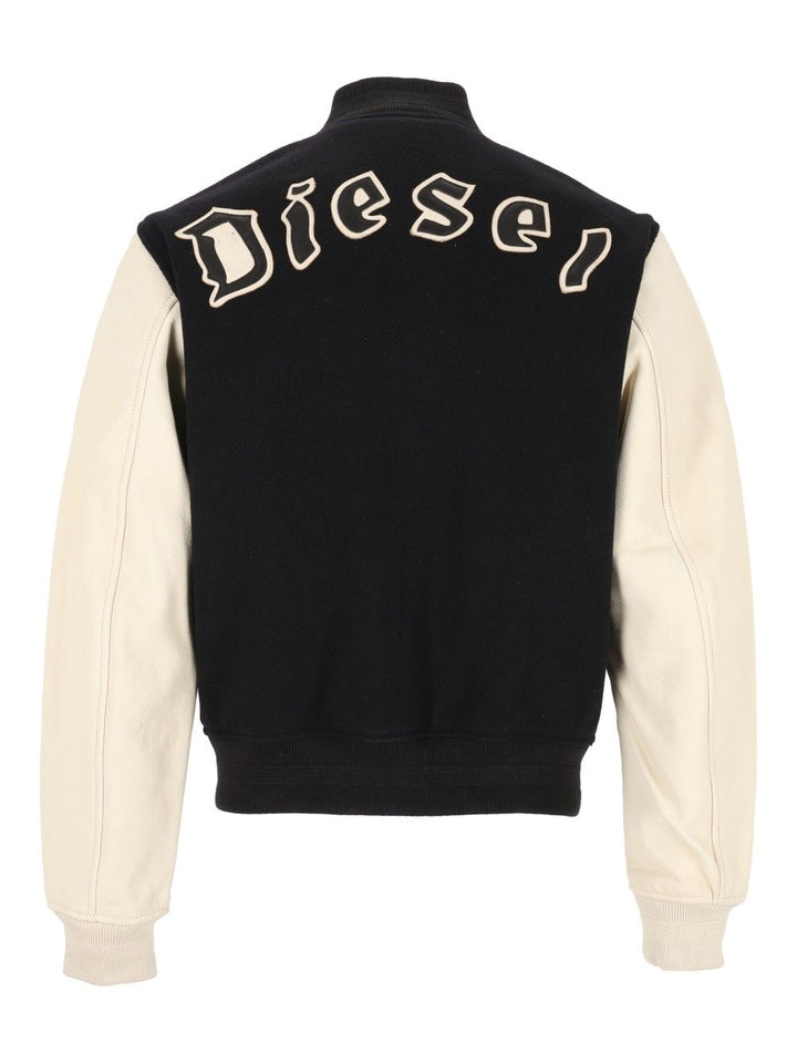 Diesel Wool And Leather Blend Bomber Jacket Giacche - Multicolor | 2468d2dc89a3159f902da9d7e5fc181f08df9cc7