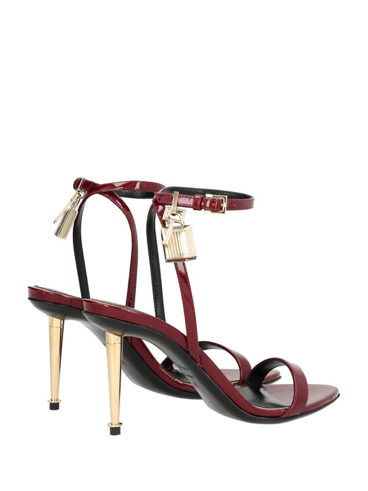 Tom Ford Padlock Heeled Sandali - Rosso | 72438ae752442c2019ca81936e8f8dd8ca8b03c1
