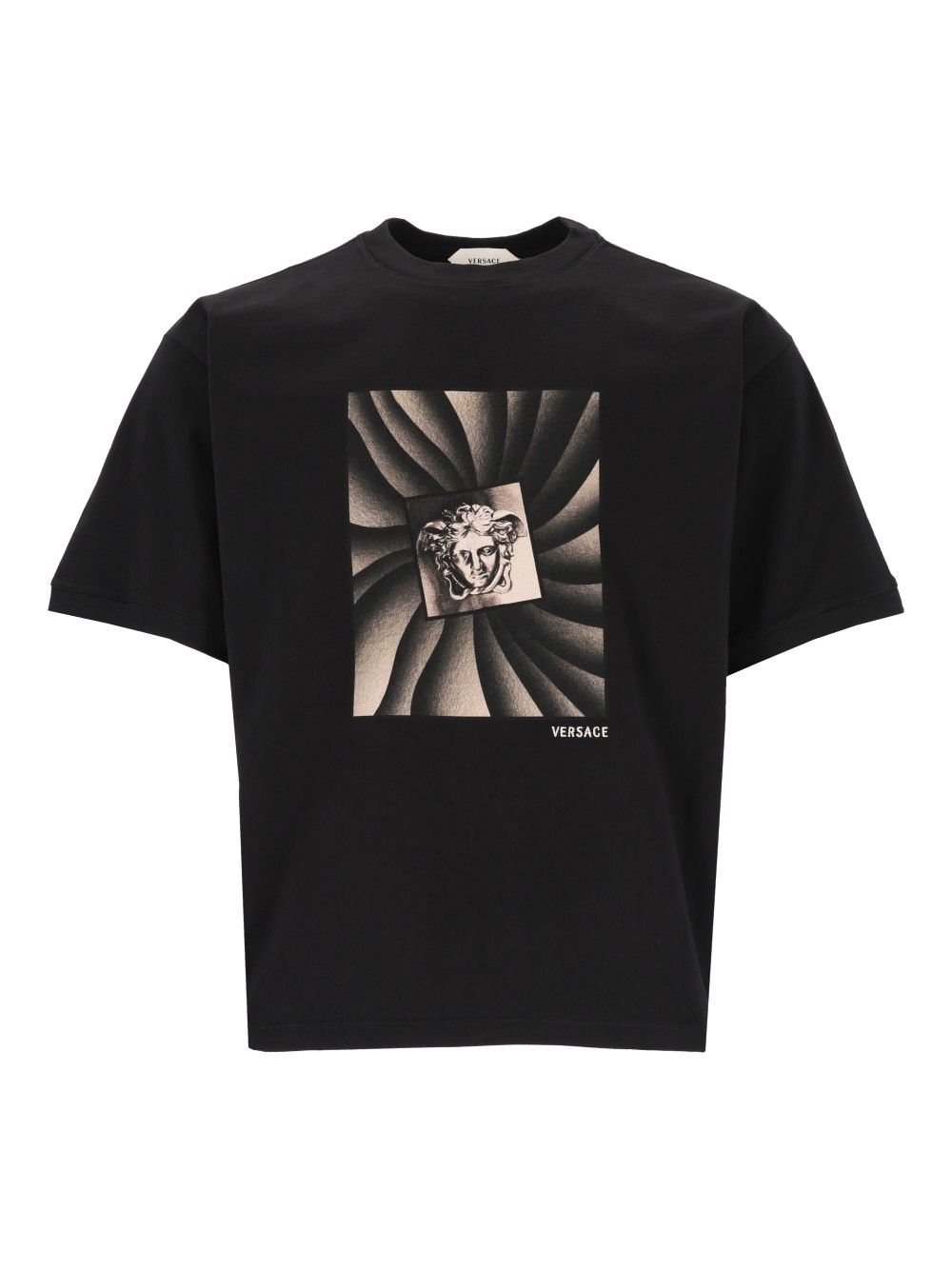 Versace Regular-Fit Cotton Jersey  With Print T-Shirt - Nero | f2e7d230cfa2035fcc6474e3a95eb609e3f60e1e