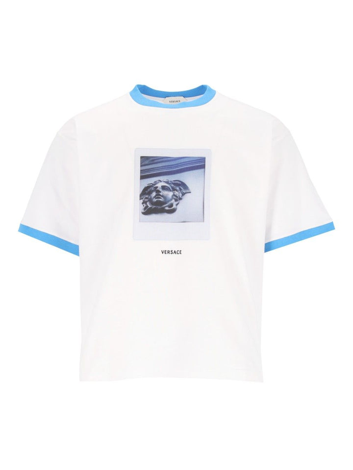 Versace Regular-Fit Cotton Jersey  With Print T-Shirt - Bianco | f5a470454a6bd82e9f0913e06022b9499986a90b