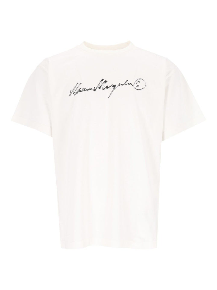 Mm6 Maison Margiela Overdyed Jersey T-Shirt - Bianco | 69be456f9eea5a980b2ce0a736d4cd33e01a01fe