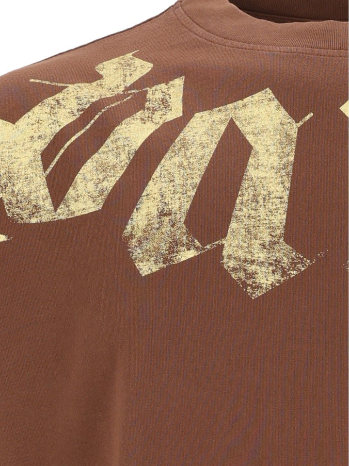 Palm Angels Big Neck T-Shirt - Marrone | c4dc95bb11ba6a30f546905a30233723c3e01620