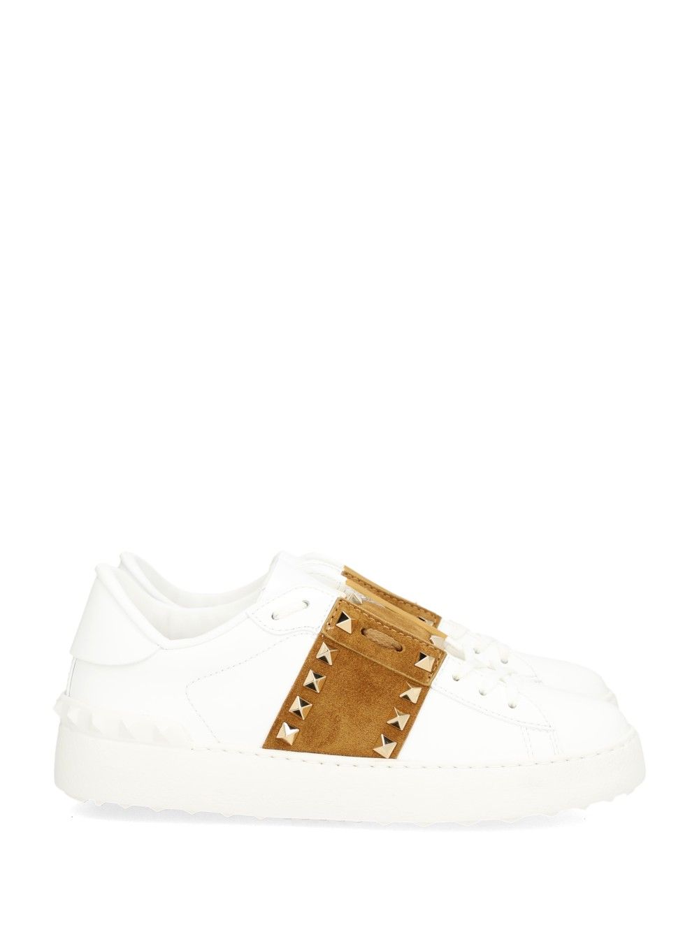 Valentino Garavani Rockstud Untitled Leather Sneakers - Bianco | 718555b452cc1be6de1c3d88b544eb82ba8add3b