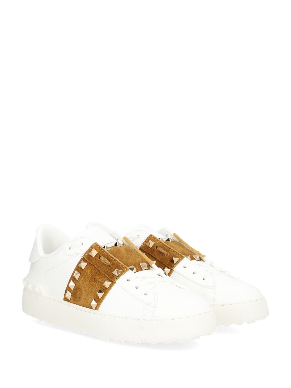 Valentino Garavani Rockstud Untitled Leather Sneakers - Bianco | 74451b463918de10e334e52a9d7bb9a586d0754c