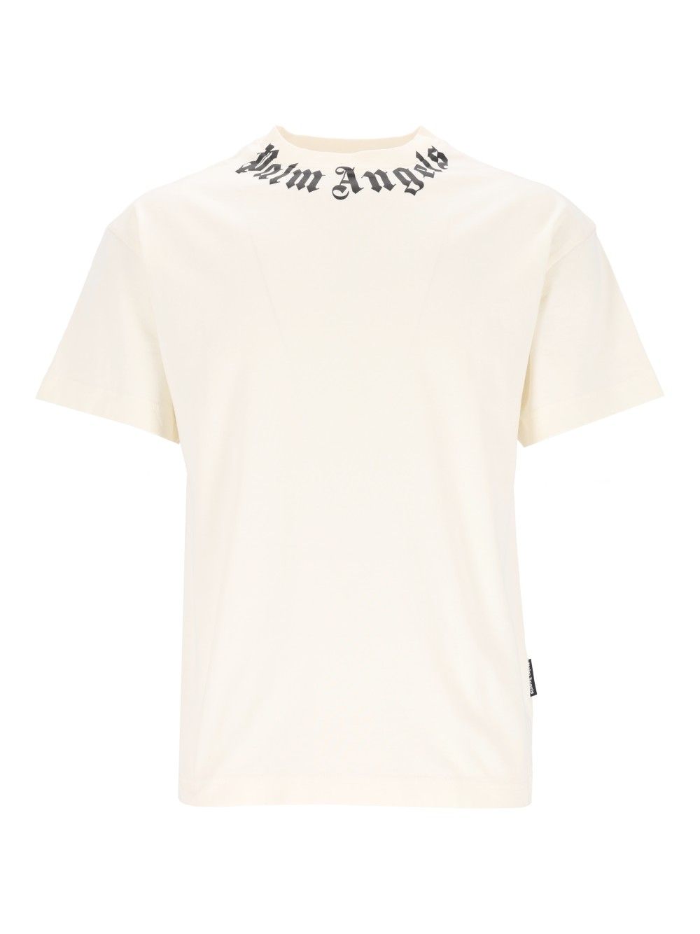 Palm Angels Neck Logo T-Shirt - Bianco | 1540a77a3f9ecc89e6fdc4b78f35419855e66156