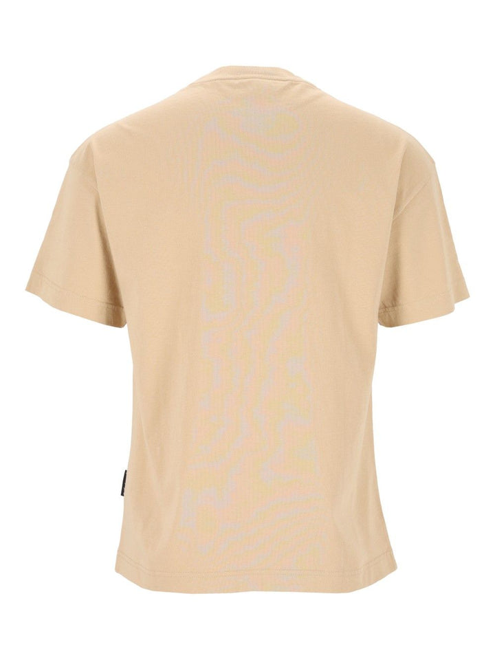 Palm Angels Neck Logo Regular Tee T-Shirt - Beige | 7c3914c720fc812bfb56326ccfe51c99fb1b1963