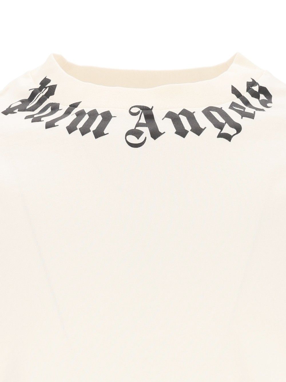 Palm Angels Neck Logo T-Shirt - Bianco | 7857d6390ea3acb566c0f4290e110c58099583bd