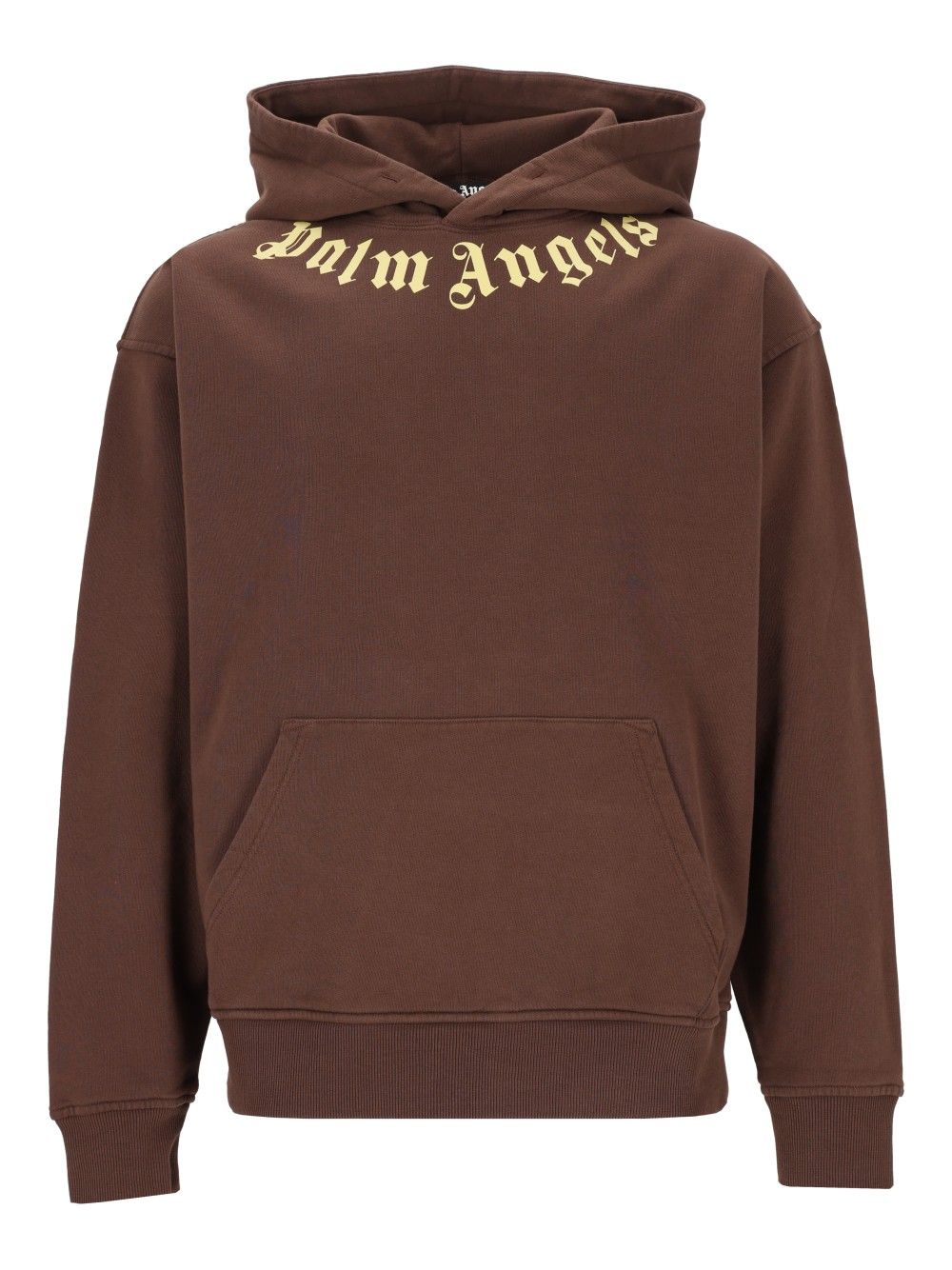 Palm Angels Neck Logo Hoodie Sweatshirts - Marrone | 5adff1694464afdc6c1dd47f09259aab56b5f6fe