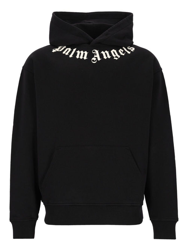 Sudadera con capucha y logo en el cuello, color negro