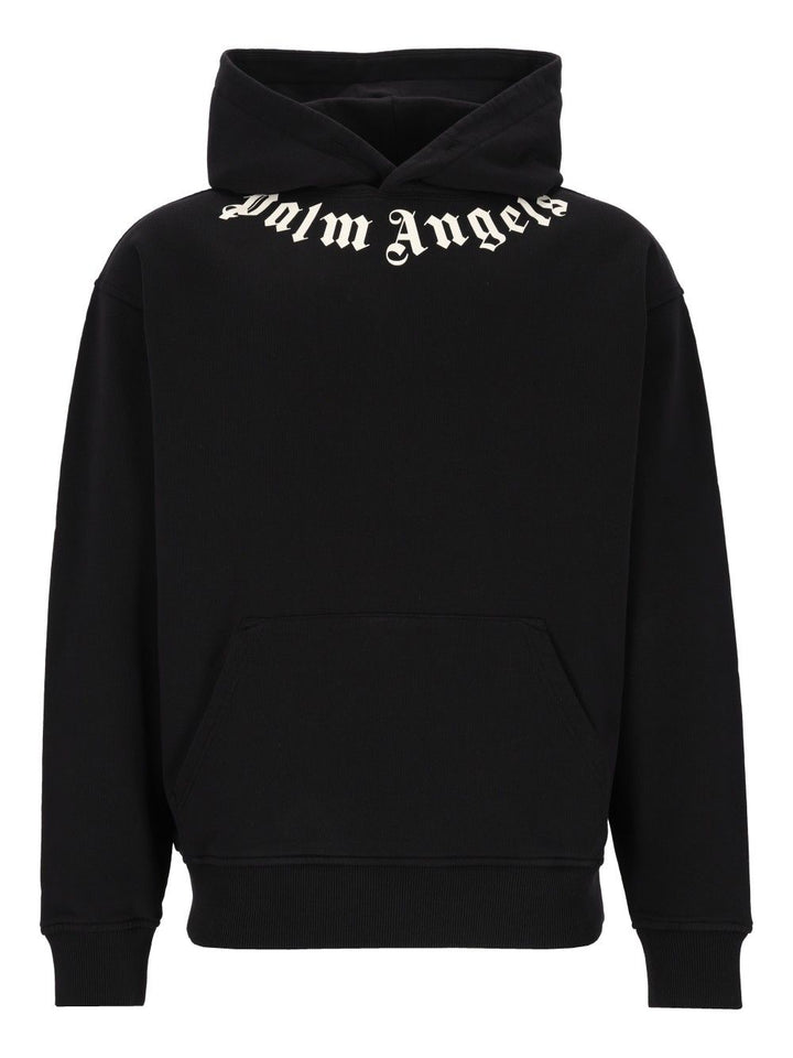 Palm Angels Neck Logo Hoodie Sweatshirts - Nero | cbc41b270bbfea77f318bc703619aaad7d1a6bfa