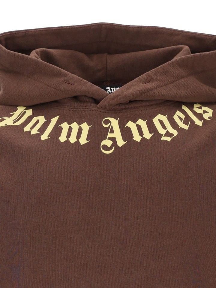 Palm Angels Neck Logo Hoodie Sweatshirts - Marrone | 8a2ffbf5d625498dd0ac6be7a5c730df521bd757