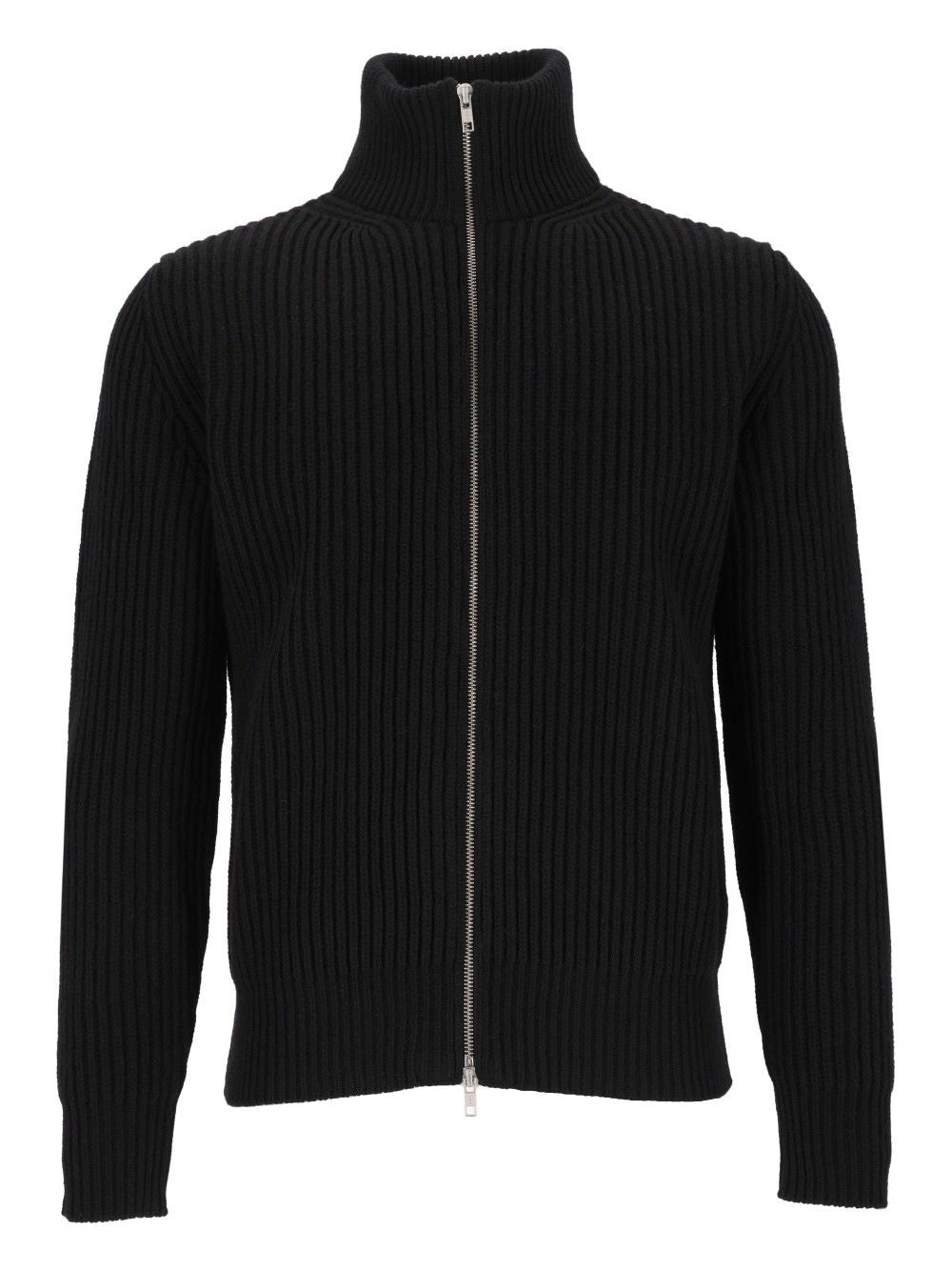 Mm6 Maison Margiela Ribbed Knit Jacket Giacche - Nero | f174dcf1b60cbf8c8efef8d36ef51c4155af0062