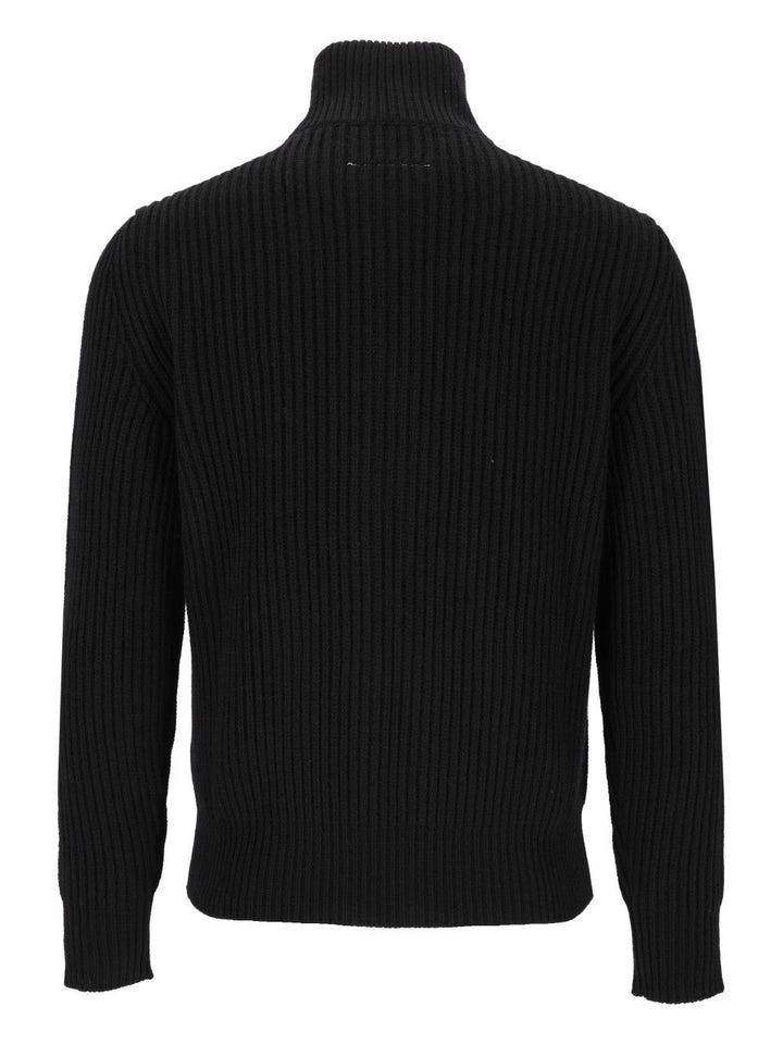 Mm6 Maison Margiela Ribbed Knit Jacket Giacche - Nero | 11338b6a99454708dadd9073b944d4b58cbd4507