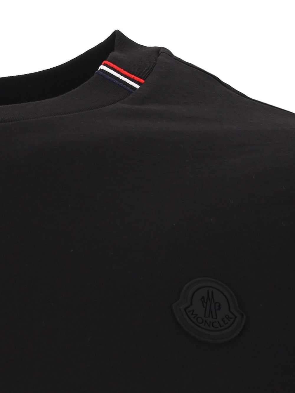 Moncler Short-Sleeved  With Striped Details T-Shirt - Nero | a87144e030b4b68a438ae09dcbc9518fa2d69492
