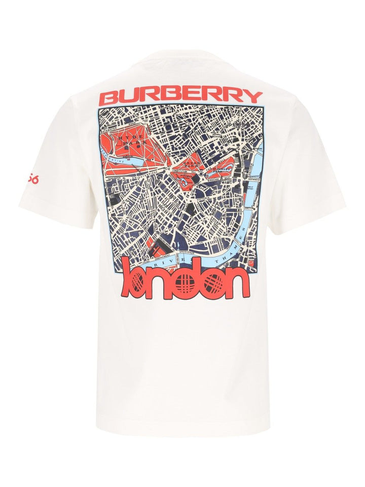 Burberry London Map Cotton T-Shirt - Bianco | e353d7af0aa0779252541628f7d9c47a3dd67d17