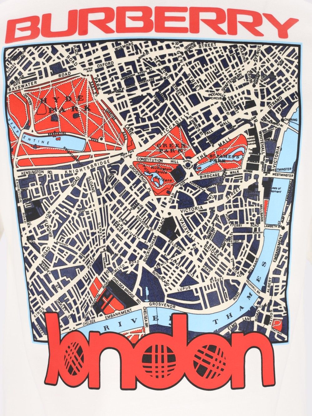 Burberry London Map Cotton T-Shirt - Bianco | 247e0a898a92a3c9e809abb43c71808f2f0f5815
