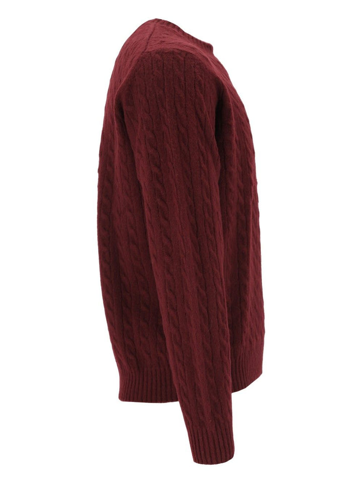 Eleventy Cable-Knit Jumper Knitwear - Bordeaux | b04a8221650c92ef68ebafdf2174865f68edc69c