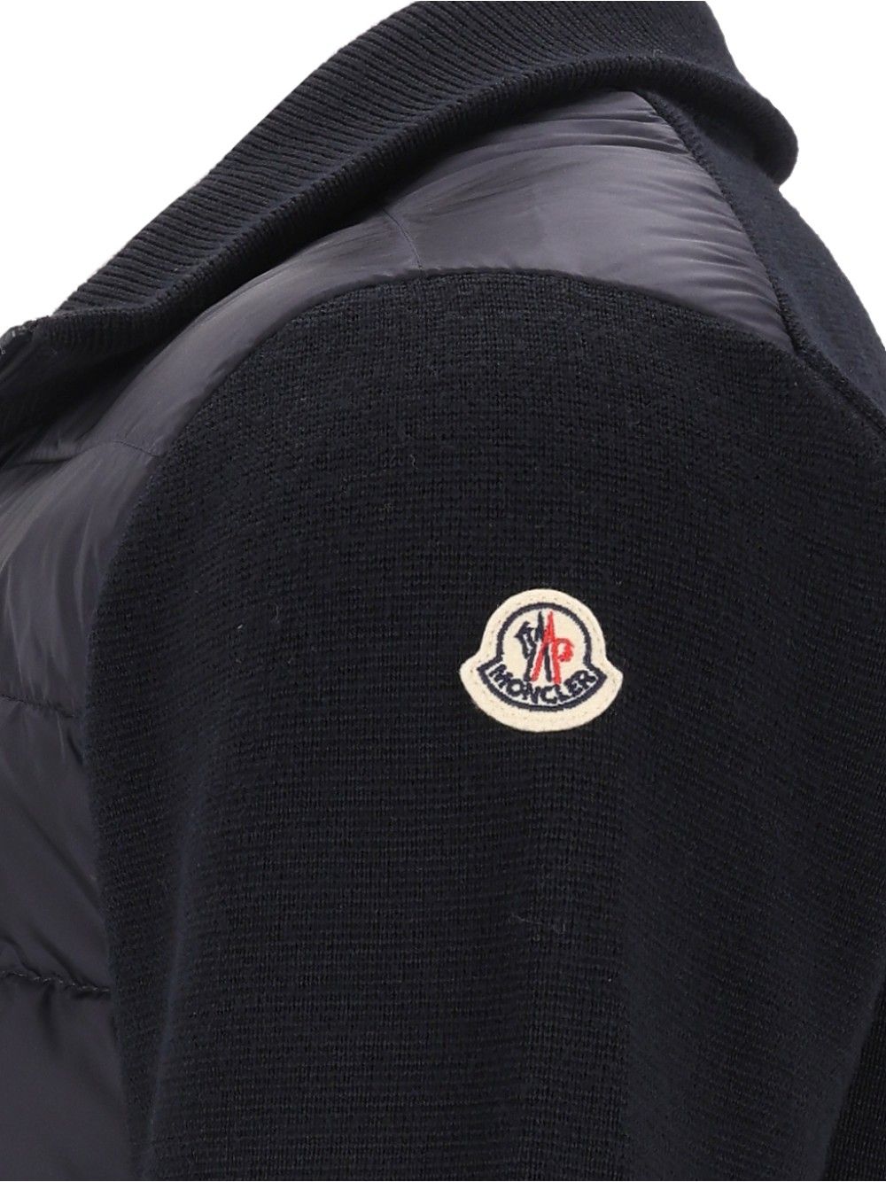 Moncler Quilted Jacket With Zip Knitwear - Blu | 8ccb78a0b2fd62c2ae559e7a28e5445c7b03b510