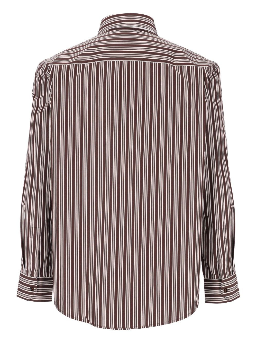 Saint Laurent Striped Cotton Poplin Shirt Shirts - Marrone | 5d49477e4a4385ca61b5fda89ee5a6dae9834101