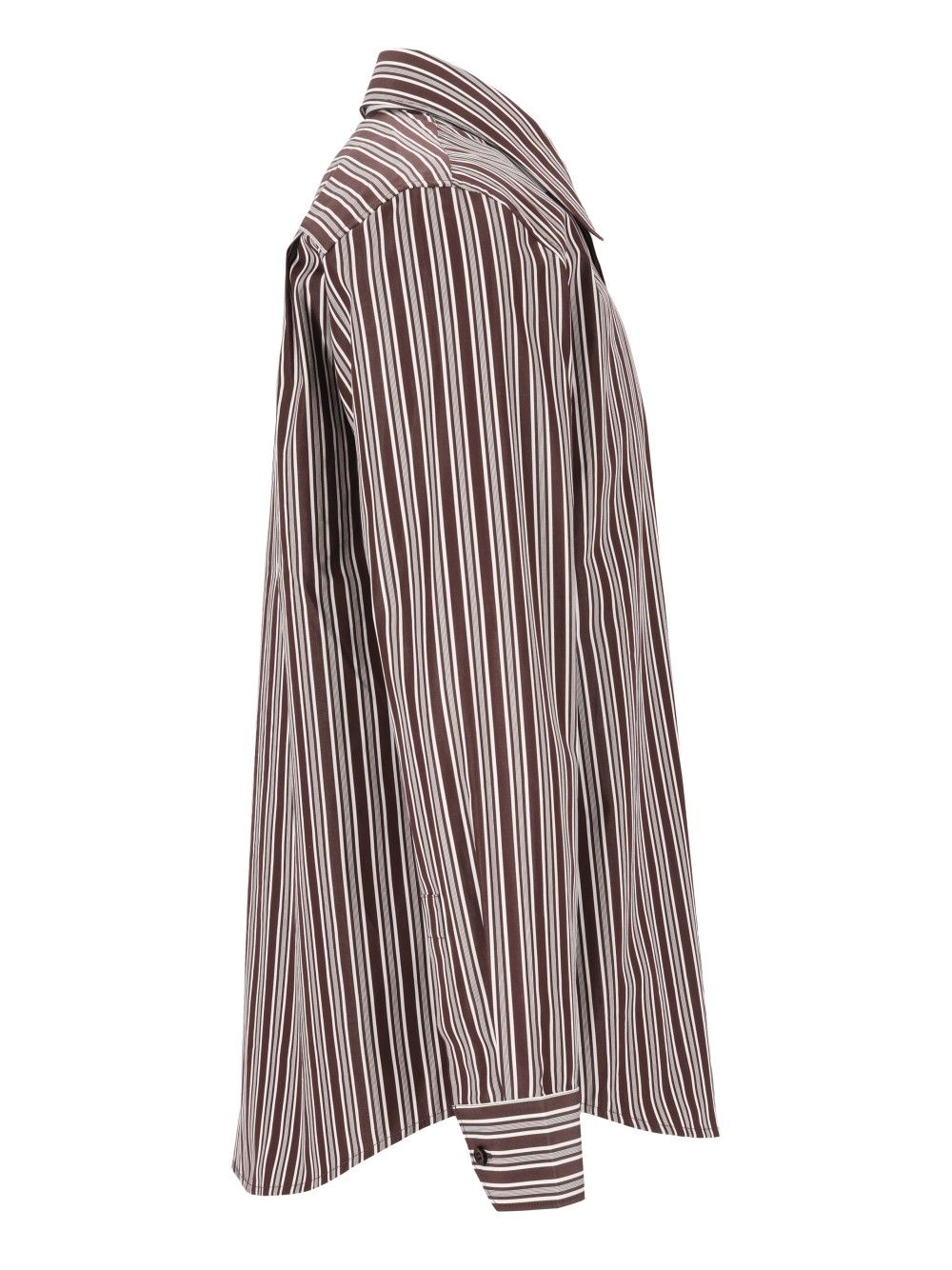 Saint Laurent Striped Cotton Poplin Shirt Shirts - Marrone | c31f6f1ed66717524dfd0e8be59e84e5a848cea2