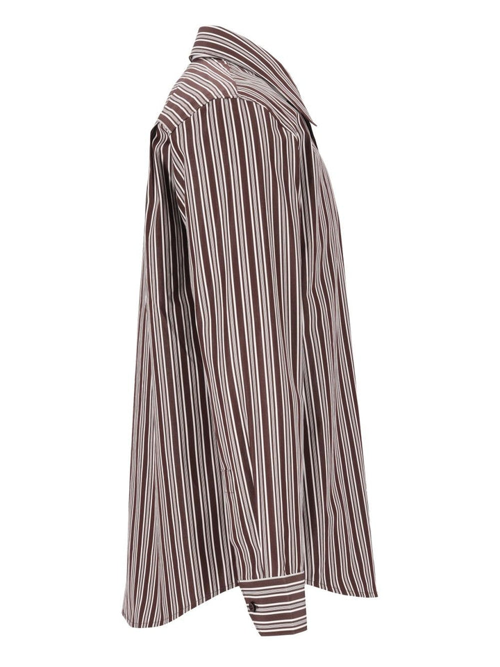 Saint Laurent Striped Cotton Poplin Shirt Shirts - Marrone | c31f6f1ed66717524dfd0e8be59e84e5a848cea2