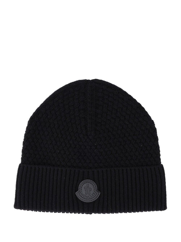 Beanie With Logo Cappelli Nero