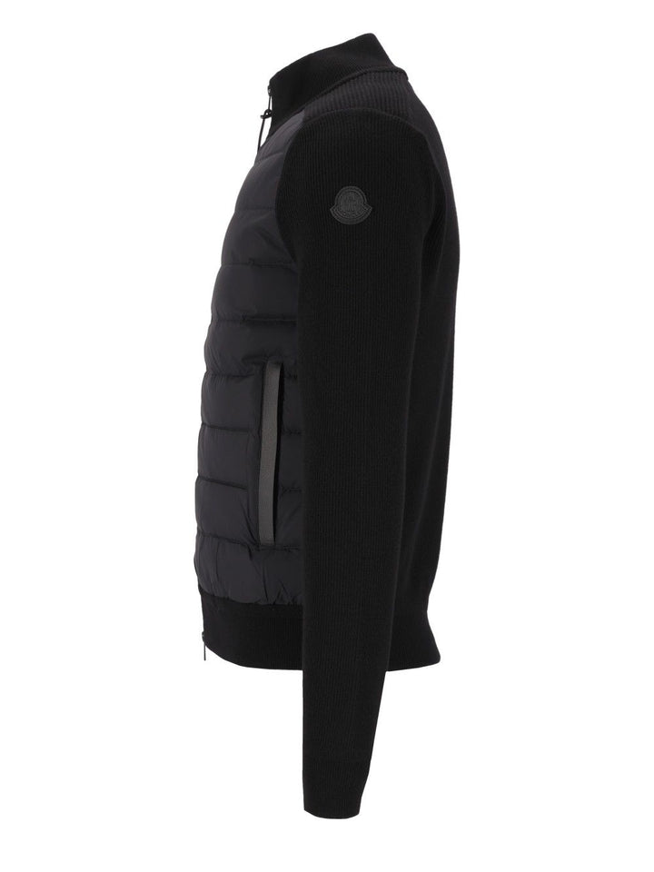 Moncler Quilted Zipped Jacket Knitwear - Nero | 5248bdff589d62f6c88de2482cba629cf7c9255e