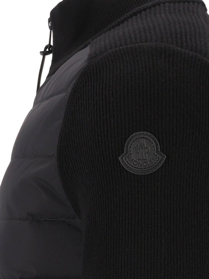 Moncler Quilted Zipped Jacket Knitwear - Nero | 3bef22d5529aaa5412a3f7333e286326b182b205