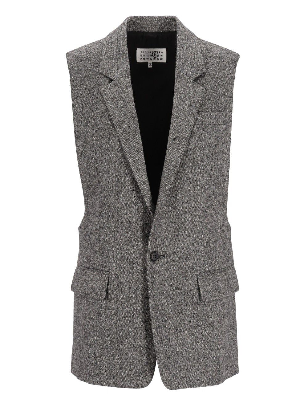 Mm6 Maison Margiela Merino Wool Knitted Vest Giacche - Grey | b1000b8f20d6972e3017d9cbf9a27d309e7b8a88