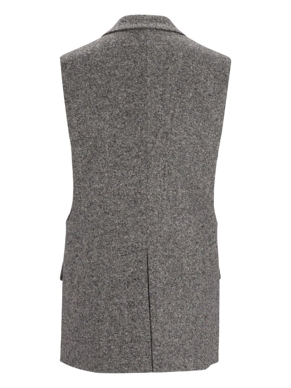Mm6 Maison Margiela Merino Wool Knitted Vest Giacche - Grey | 51b5afe4a49ae1c3cde8c453cbeecbb48345c632