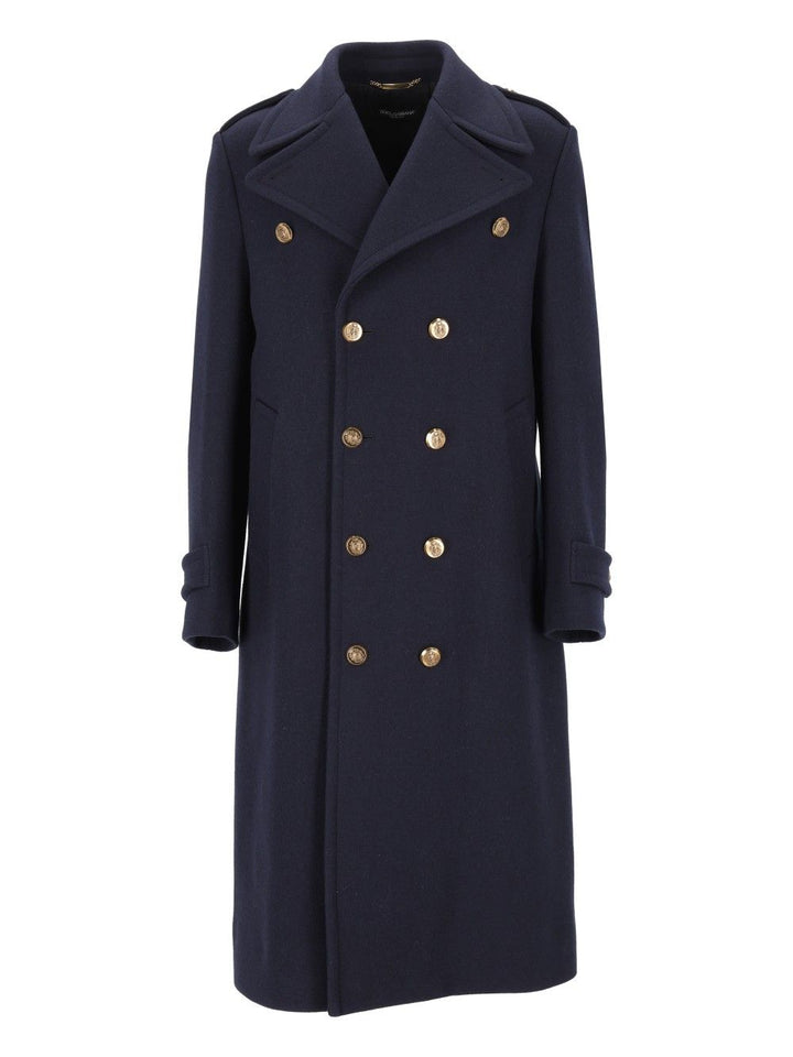 Dolce & Gabbana Double-Breasted Coat Coats - Blu | e17a99e483b15e52c078525a5444a2f223b63c15
