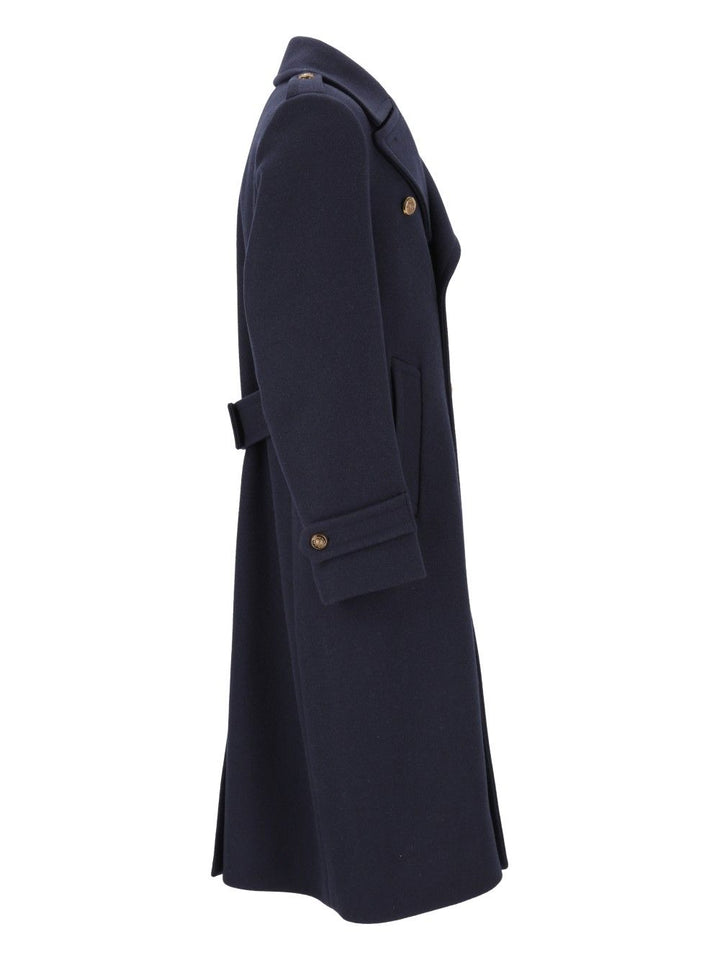 Dolce & Gabbana Double-Breasted Coat Coats - Blu | e304fe51ffc68bf249476f6e8cf3295c1a1af5c9