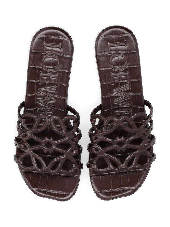 Loewe “Petal Anagram” Slides Sandali - Marrone | d9d8ad1e770a5a343875bd206ec48cc0bc2a812c