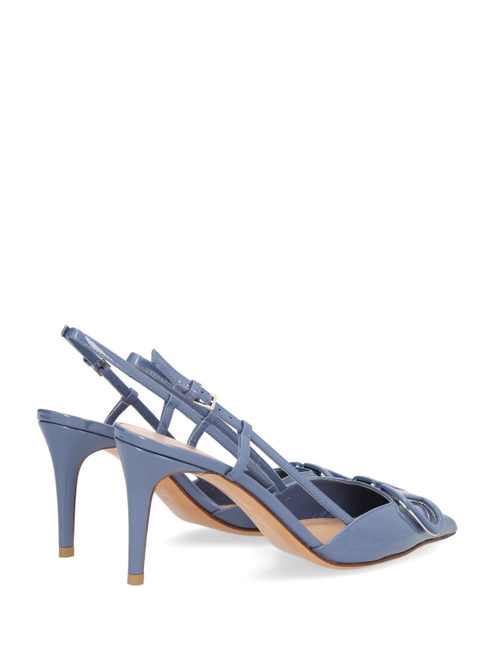 Valentino Garavani Vlogo Signature Patent Leather Slingback Decollete - Light blue | d89dba2f3c886c19c3fd0d05166f802c69edf401