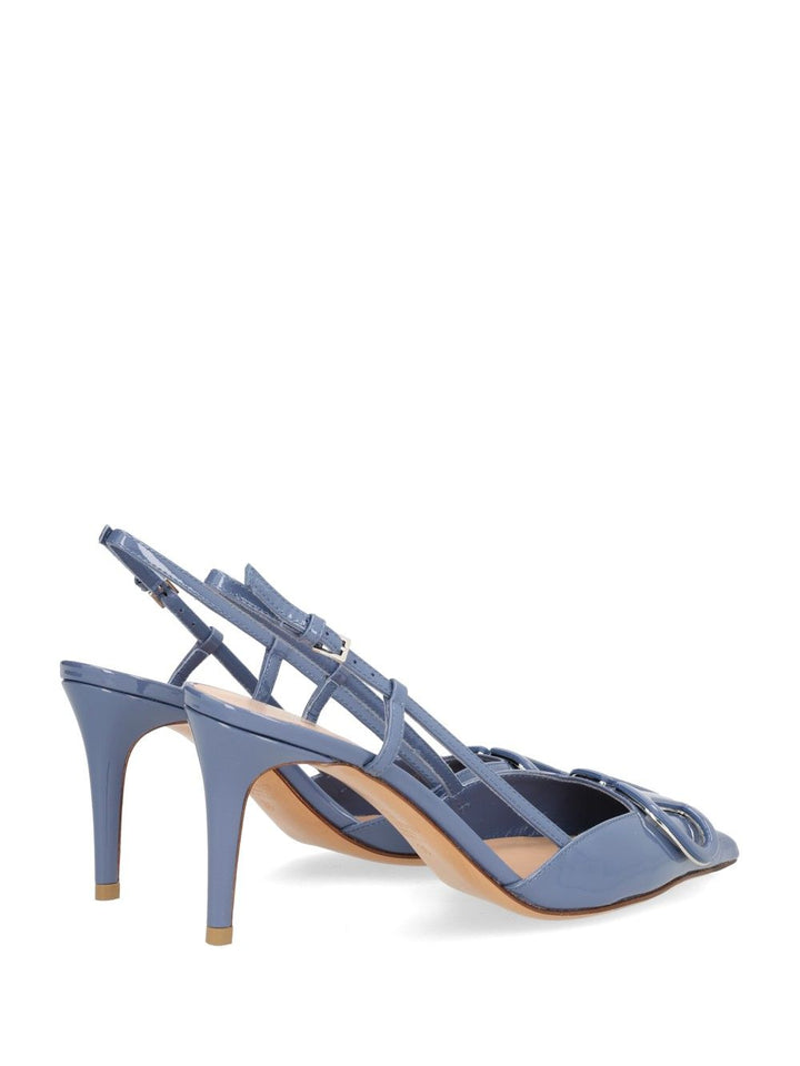 Valentino Garavani Vlogo Signature Patent Leather Slingback Decollete - Light blue | d89dba2f3c886c19c3fd0d05166f802c69edf401