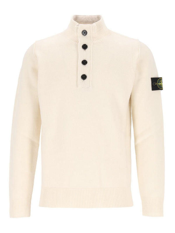 Short Zip Sweater Knitwear Bianco